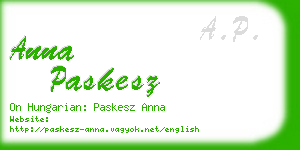 anna paskesz business card